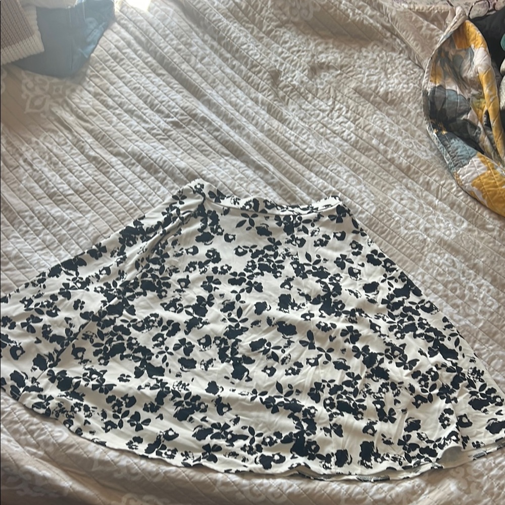 Floral Black and White Women's Skirt